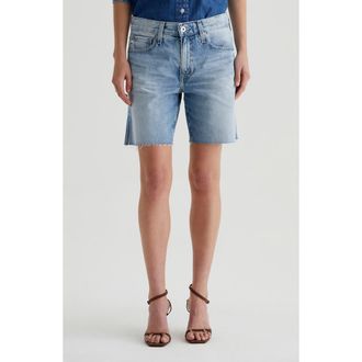 AG - Adriano Goldschmied Ex-Boyfriend Raw Hem Mid Length Denim Shorts in Intuition at Nordstrom Rack, Size 30