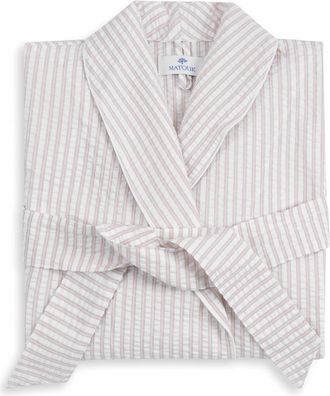 Matouk Matteo Stripe Robe in Natural at Nordstrom, Size X-Small