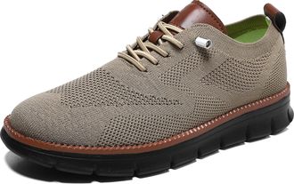 Generic Mens Urban Ultra Comfortable Mesh Dress Sneakers,Urban Ultra-Comfort Shoes,Business Casual Fashion Lightweight Walking Shoes (Khaki A,5.5)