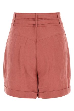 Le Kasha Womens Dark Pink Linen Aqiva Shorts Exterior: Organic