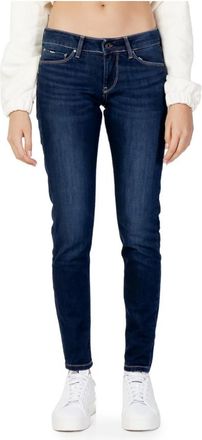 Pepe Jeans London Skinny Jeans, female, Blue, Size: W24 L30 Dark Blue Zip Button Skinny Jeans