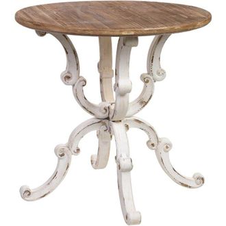 Wanderlust Deco Mesa Redonda De Madera Acabado Envejecido D80x80x79h Cm