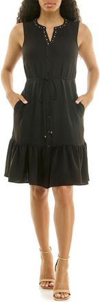 Nina Leonard Embellished Tiered Dress in Black at Nordstrom Rack, Size X-Large