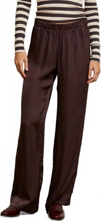 perfectwhitetee Camille Luxe Satin Pant In Cocoa