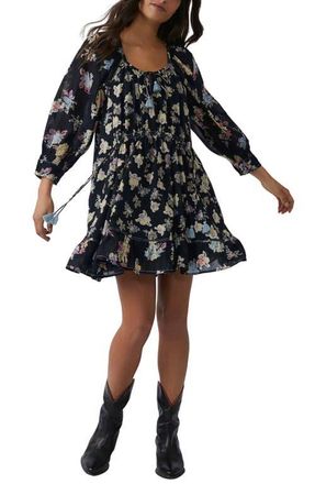Free People Camella Floral Print Minidress in Black Combo at Nordstrom, Size Medium