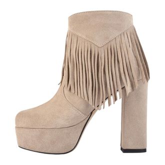L37 Schoenen, Dames, Beige, 41 EU, Hoge Hakken Laarzen