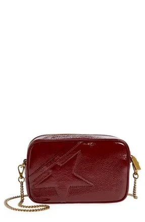 Golden Goose Mini Star Leather Crossbody Camera Bag in Bordeaux at Nordstrom