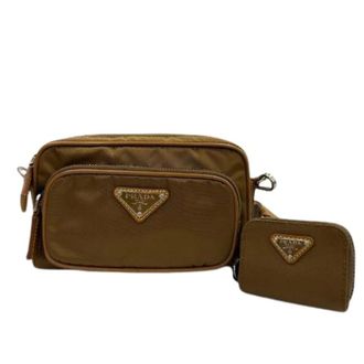 Prada Pre-owned Nylon Shoulder Bag - Dames - Pre-owned - Bruin - Maat: ONE Size Nylon