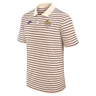 Nike LSU Legacy Striped Nike Mens Dri-FIT College Polo in Brown | 02LX0F25LOV-WT3