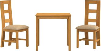 vidaXL Conjunto De Comedor 3 Uds. Beige Madera De Roble S&oacute;lido Vidaxl