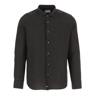 Alessandro Gherardi Linnen Overhemd - Heren - Casual Overhemden - Zwart - M - Linnen - Overhemden