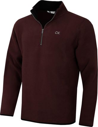 Calvin Klein Mens Polar Fleece 1/2 Zip Sweater - Burgundy - XXXXXL