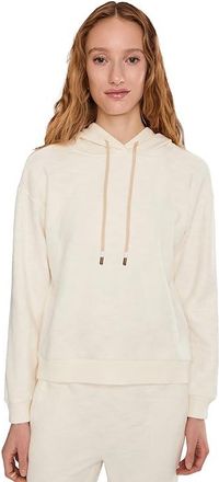 Mod-o-doc Long Sleeve Hoodie Hi-lo Sweatshirt Womens Sweatshirt Cloud White : LG (US 12-14), Cotton/Polyester/Spandex