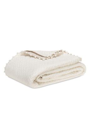 Matouk Margaret Pompom Quilted Silk Comforter in Abalone at Nordstrom, Size King