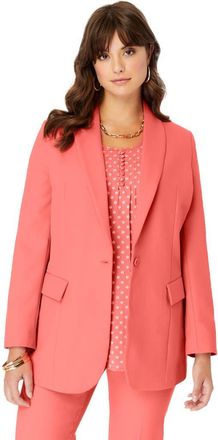Roaman's Plus Size Bendover Blazer in Sunset Coral at Nordstrom, Size 12