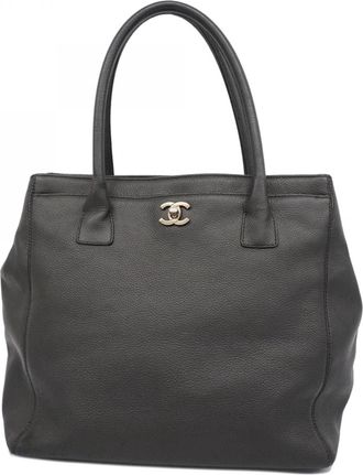 Chanel Black Grained Calfskin Tote Bag (Pre-Owned)