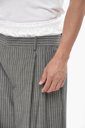 Hed Mayner Pantaloni in Lana Vergine Gessati Hed Mayner