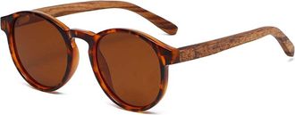Generic The Female Polarized Sunglasses Driving Outdoor Round Frame Retro Bamboo and Wood Temple Sunshade Mirror (Color : C, Size : Medium) 2026