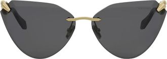 Bulgari Serpenti Zonnebril Gouden Montuur Donkere Grijze Lenzen - Dames - Zonnebrillen - Geel - ONE Size - Accessoires