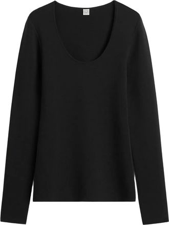 Toteme knitted top - women - Viscose/Recycled Polyester/Spandex/Elastane - L - Black