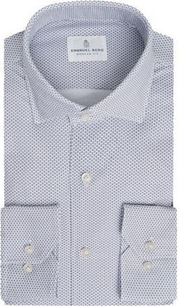 Emanuel Berg 4Flex Stretch Modern Fit Microprint Knit Dress Shirt in Medium Grey at Nordstrom, Size Xxx-Large