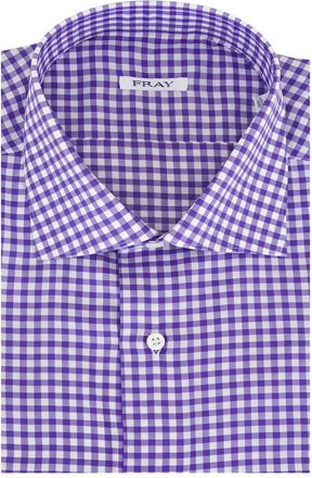 Fray Camicia in cotone a quadri - Viola