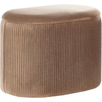 Beliani Storage Pouffe RICHLAND Velvet Beige