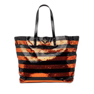 Prada Pre-owned Prada Satin Sequin Stripes Tote Ladies QC8DI2Z5G58JPLGX
