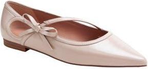 Linea Paolo Nuri Bow Pointed Toe Patent Flat in Putty at Nordstrom Rack, Size 11