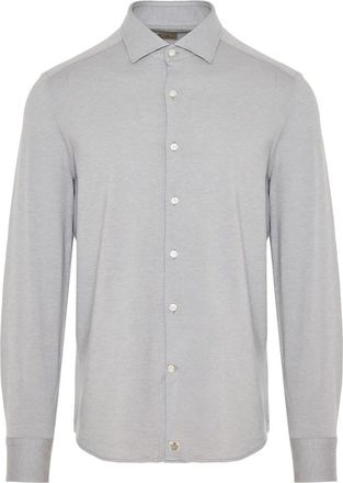 Sonrisa Italiaans Katoen Lyocell Shirt - Heren - Casual Overhemden - Grijs - XL - Katoen - Overhemden