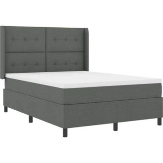 vidaXL Cama Tipo Box Spring Con Coj&iacute;n Gris Oscuro 200 X 140 Cm Tela Vidaxl