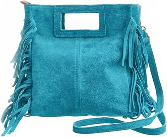 Debbie Katz Womens Crissy Fringed Bag In Turquoise