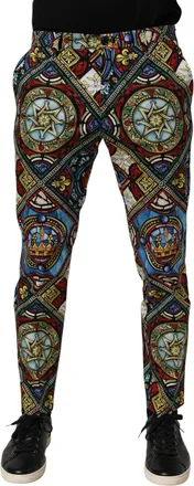 Dolce & Gabbana Multicolor Stained Glass Window Style Print Men Pants Co+03