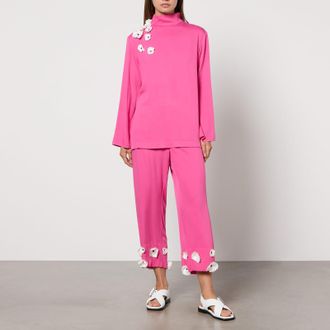 Sleeper Womens The Bloom Pajama Set With Pants in Pink Viscose - Size X-Small