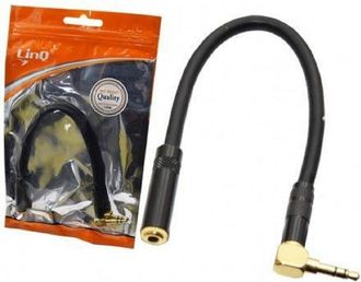 Trade Shop Trade Shop - Cable Adaptador De Audio De 3,5 Mm Hembra 3,5 Mm &Aacute;ngulo Masculino 20 Cm Kl-9248