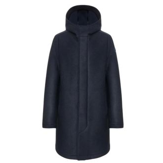 Colmar Parkas, male, Blue, Size: XL Blue Wool Jacket with Fixed Hood