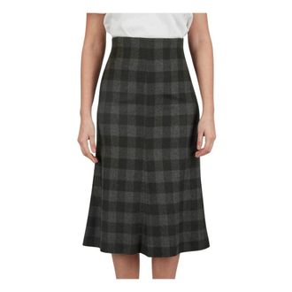 Kiton Midi Skirts, female, Green, Size: S Regular Geometric Midi Skirt