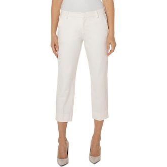 Liverpool L.A. Kelsey Slit Hem Crop Ponte Trousers in Vintage White at Nordstrom, Size 2