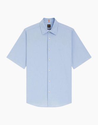 HUGO BOSS Mens BOSS Orange Rash 2 M Shirt 460 Open Blue - Size: 44/Regular