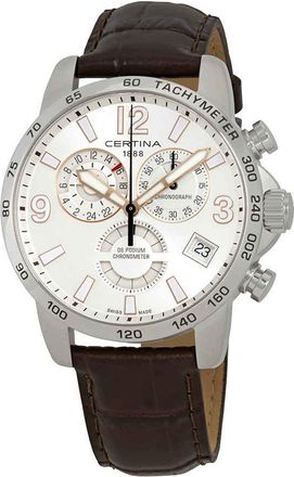 Certina DS Podium Chronograph Silver Dial Mens GMT Watch C034.654.16.037.01
