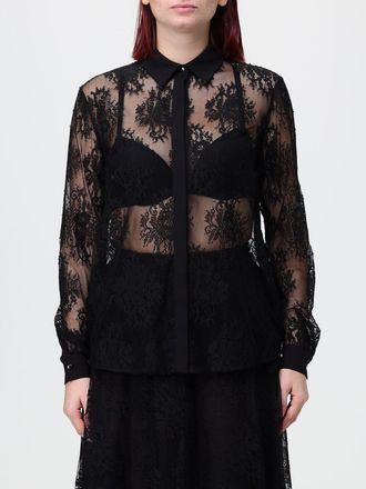 Hanita Elegant Lace Shirt with French Collar and Concealed Placket