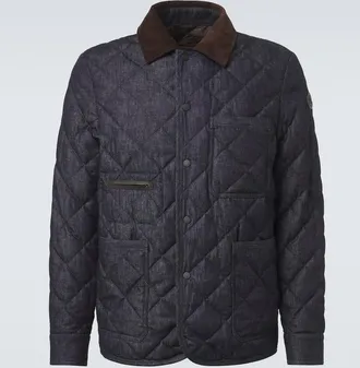 Moncler Chaqueta acolchada de plumas de denim