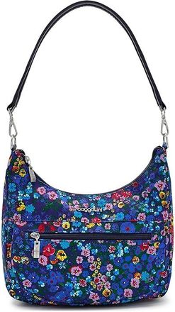 Baggallini Modern Pocket Half Moon Bag Womens Handbags Flower Market, Polyester