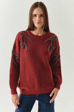 Exquise Grace Embroid Sweater in Red at Nordstrom, Size Medium