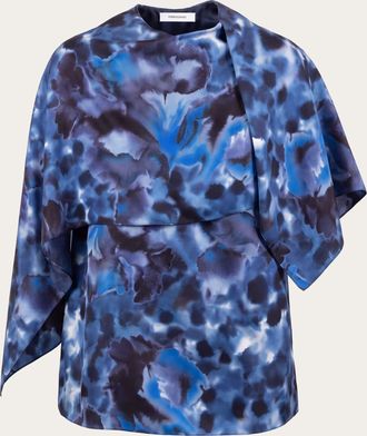 Ferragamo Women Carnation print sleeveless top Blue