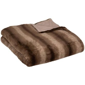 Atmosphera Atmosphera - Manta Grizzli - Piel Sint&eacute;tica - Marr&oacute;n - 180x230 Cm Cr&eacute;ateur DInt&eacute;rieur