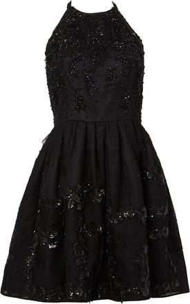 Oscar De La Renta embellished backless dress - women - Nylon - 2 - Black