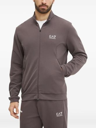Emporio Armani Tuta sportiva con logo e zip - Marrone