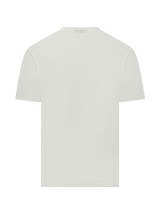 Emporio Armani Logo-Embroidered Cotton T-shirt - white