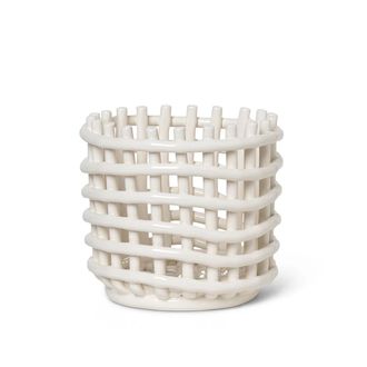 Ferm Living Keramik Korb, klein, off-white